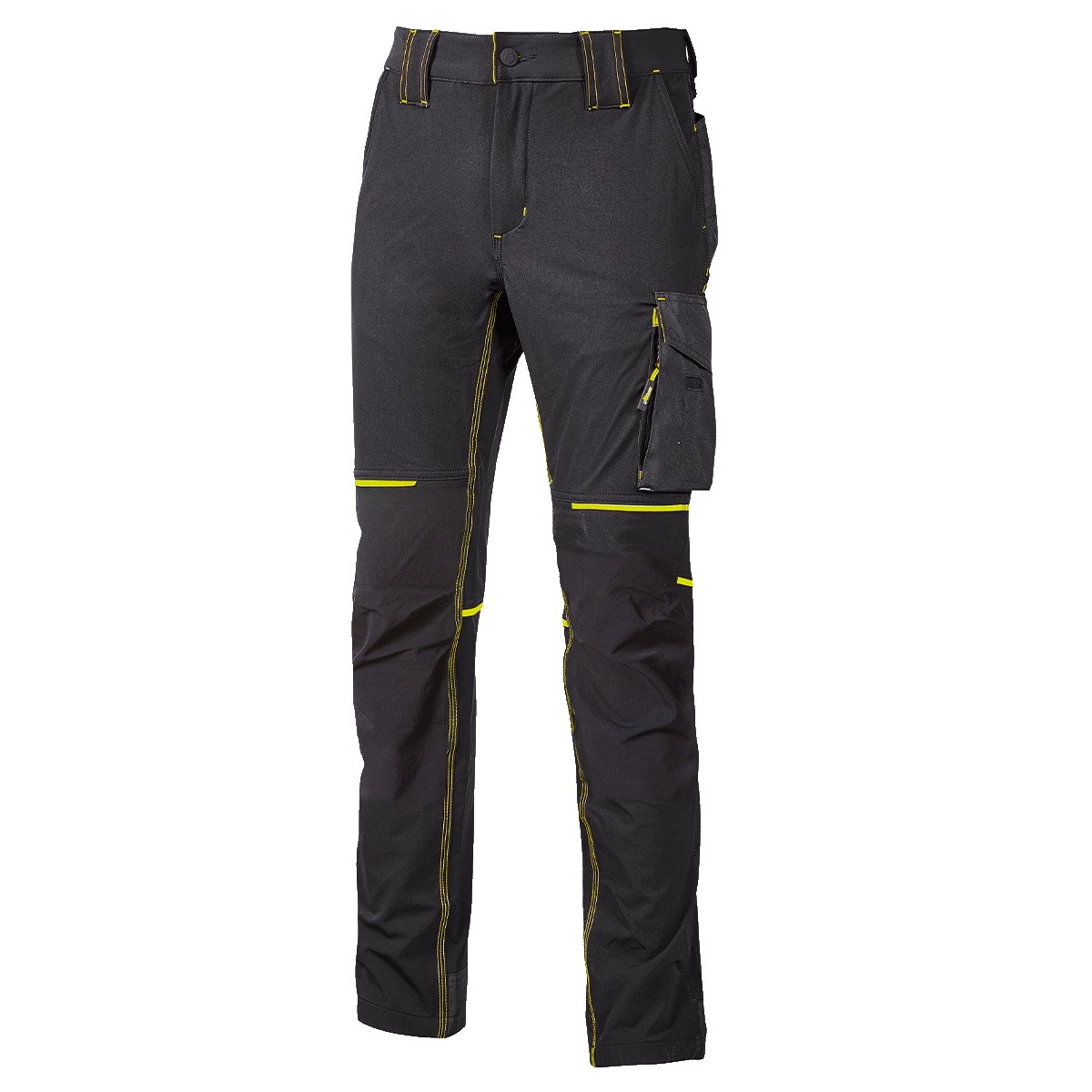 Pantalone U-Power World Slim Fit - Colore nero/giallo - Taglia XXL - 