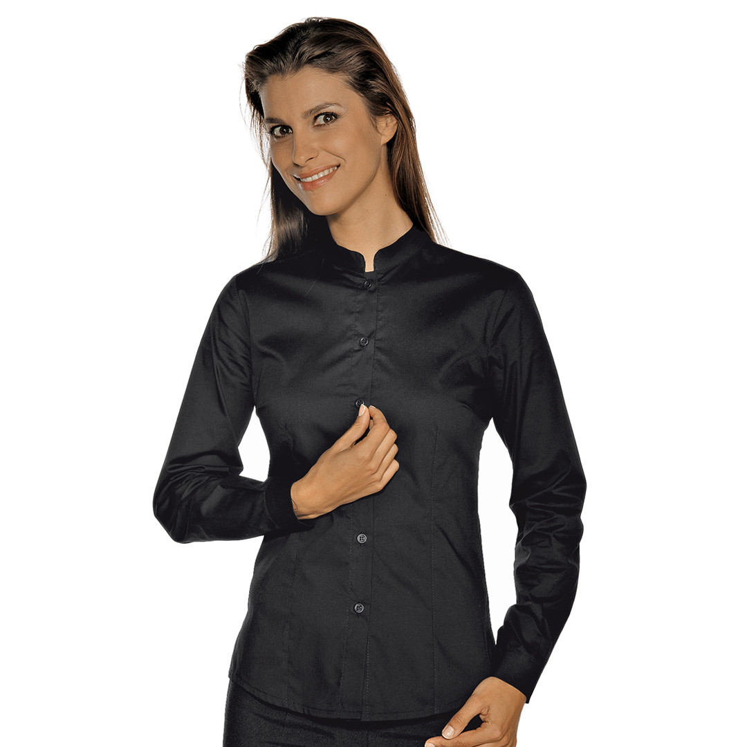 Camicia donna nera - Modello manica lunga - Colore nero - Taglia S - 