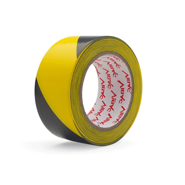 Nastro adesivo segnaletico economico colore giallo/nero lunghezza 50 m
