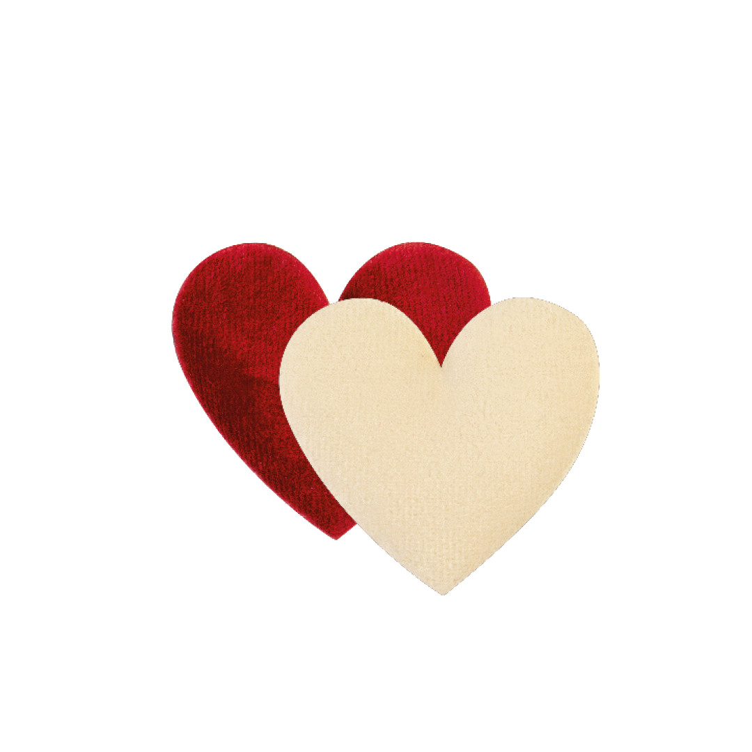 Decorazioni a forma di cuore - Colore avorio - Ø -mm- 60 - Qta per conf. 4 - 